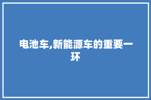 电池车,新能源车的重要一环