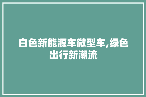 白色新能源车微型车,绿色出行新潮流