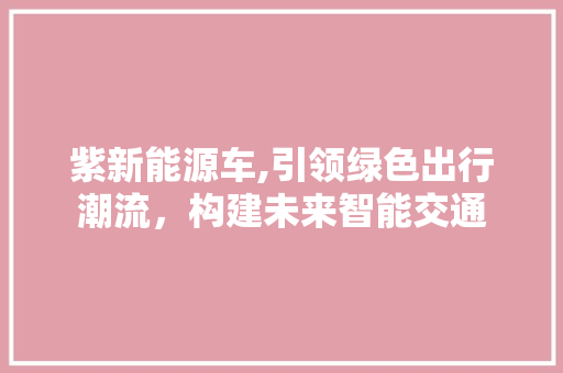 紫新能源车,引领绿色出行潮流，构建未来智能交通