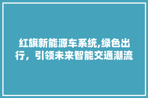 红旗新能源车系统,绿色出行，引领未来智能交通潮流