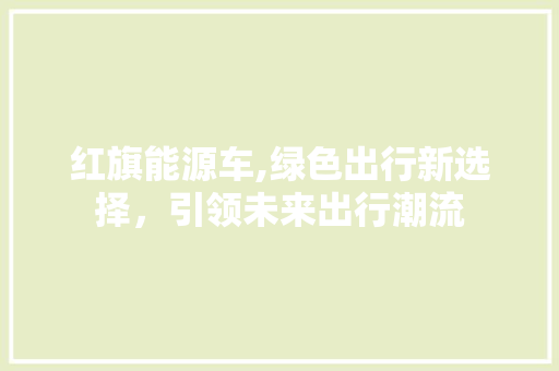 红旗能源车,绿色出行新选择，引领未来出行潮流