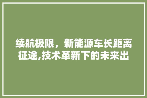 续航极限，新能源车长距离征途,技术革新下的未来出行