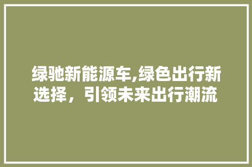 绿驰新能源车,绿色出行新选择，引领未来出行潮流