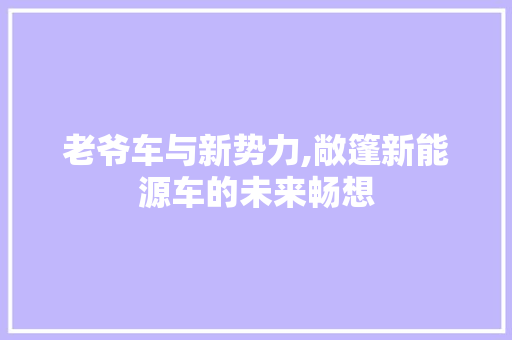 老爷车与新势力,敞篷新能源车的未来畅想