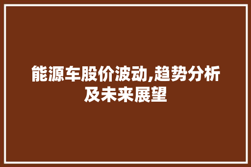 能源车股价波动,趋势分析及未来展望
