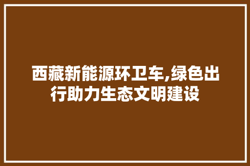 西藏新能源环卫车,绿色出行助力生态文明建设