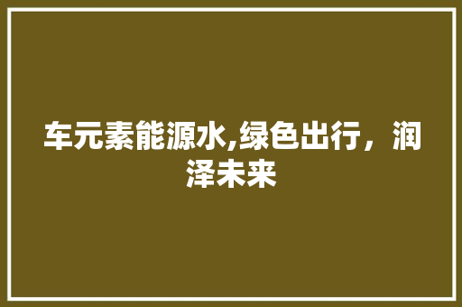 车元素能源水,绿色出行，润泽未来