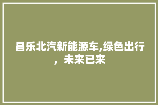 昌乐北汽新能源车,绿色出行，未来已来