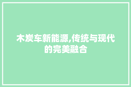 木炭车新能源,传统与现代的完美融合