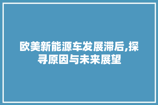 欧美新能源车发展滞后,探寻原因与未来展望