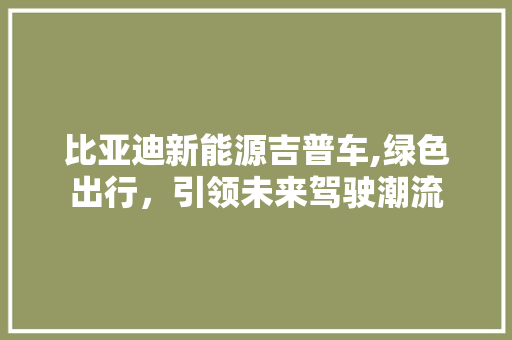 比亚迪新能源吉普车,绿色出行，引领未来驾驶潮流