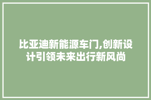 比亚迪新能源车门,创新设计引领未来出行新风尚