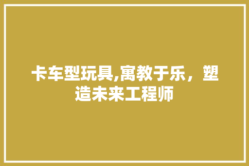卡车型玩具,寓教于乐，塑造未来工程师