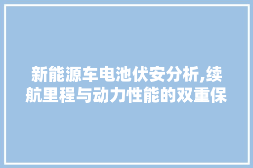 新能源车电池伏安分析,续航里程与动力性能的双重保障