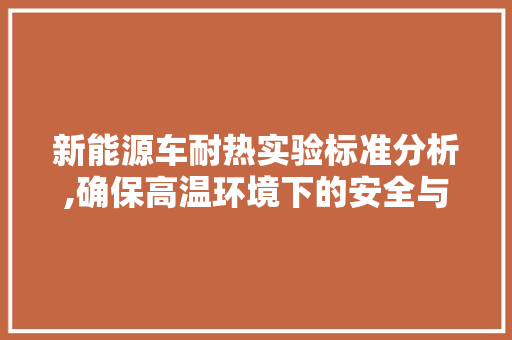 新能源车耐热实验标准分析,确保高温环境下的安全与可靠