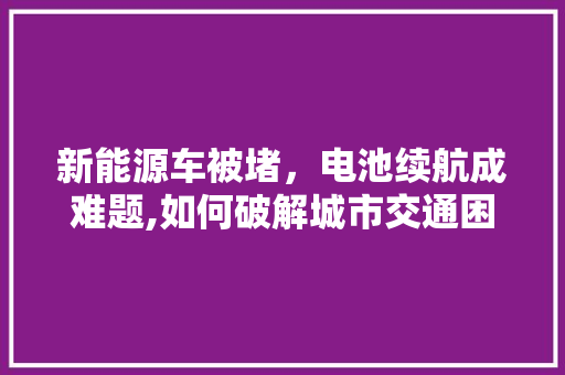 新能源车被堵，电池续航成难题,如何破解城市交通困境