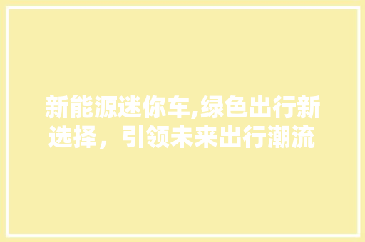 新能源迷你车,绿色出行新选择，引领未来出行潮流