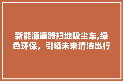 新能源道路扫地吸尘车,绿色环保，引领未来清洁出行
