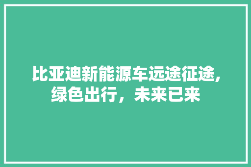 比亚迪新能源车远途征途,绿色出行，未来已来