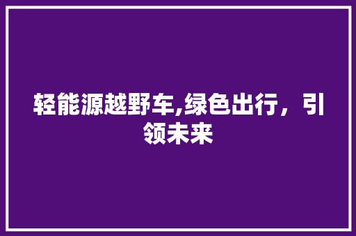 轻能源越野车,绿色出行，引领未来