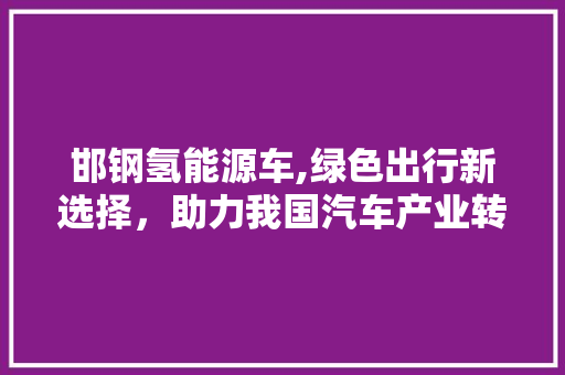 邯钢氢能源车,绿色出行新选择，助力我国汽车产业转型升级