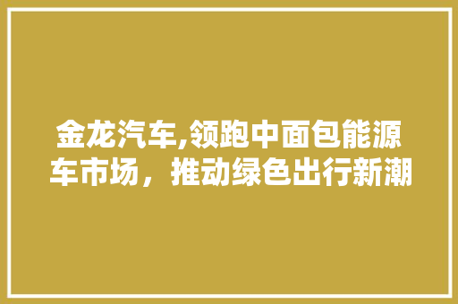 金龙汽车,领跑中面包能源车市场，推动绿色出行新潮流