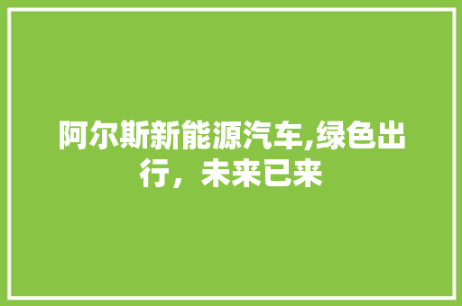 阿尔斯新能源汽车,绿色出行，未来已来