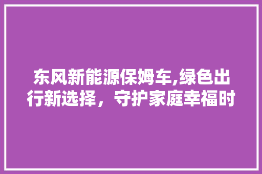 东风新能源保姆车,绿色出行新选择，守护家庭幸福时光