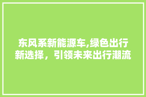 东风系新能源车,绿色出行新选择，引领未来出行潮流