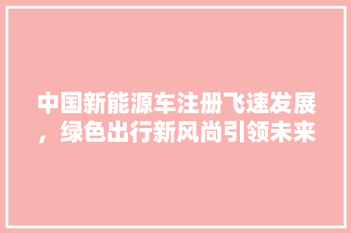 中国新能源车注册飞速发展，绿色出行新风尚引领未来