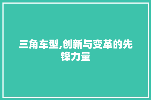三角车型,创新与变革的先锋力量 新款车型