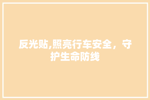 反光贴,照亮行车安全，守护生命防线