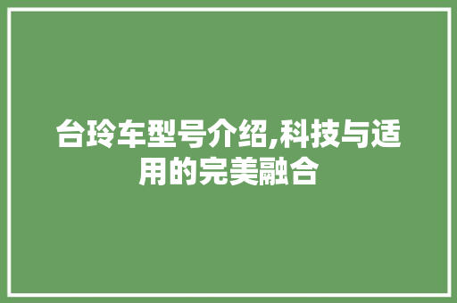 台玲车型号介绍,科技与适用的完美融合
