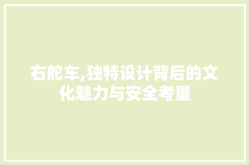 右舵车,独特设计背后的文化魅力与安全考量