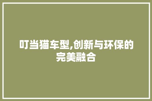 叮当猫车型,创新与环保的完美融合