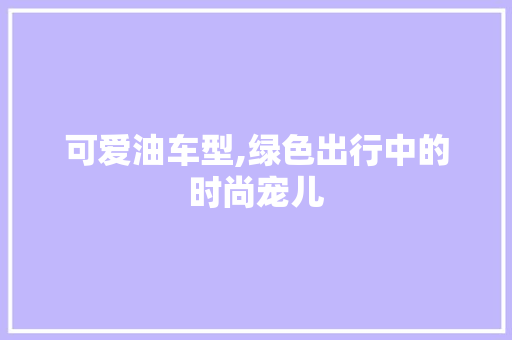 可爱油车型,绿色出行中的时尚宠儿