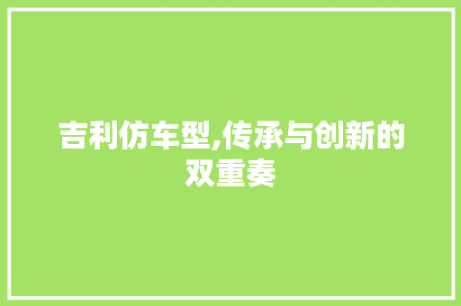 吉利仿车型,传承与创新的双重奏
