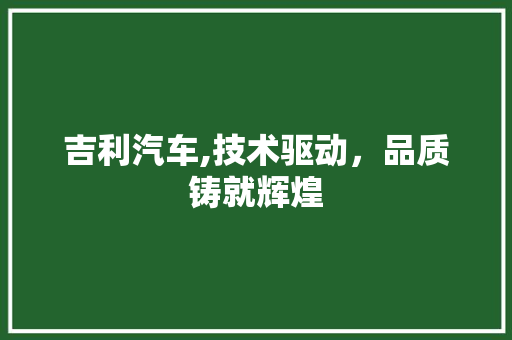 吉利汽车,技术驱动，品质铸就辉煌