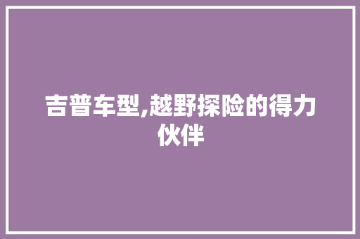 吉普车型,越野探险的得力伙伴