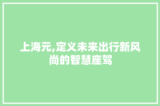 上海元,定义未来出行新风尚的智慧座驾 车灯配件