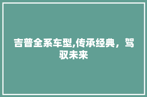 吉普全系车型,传承经典，驾驭未来