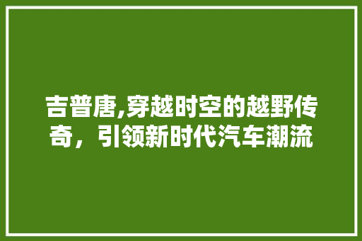 吉普唐,穿越时空的越野传奇，引领新时代汽车潮流