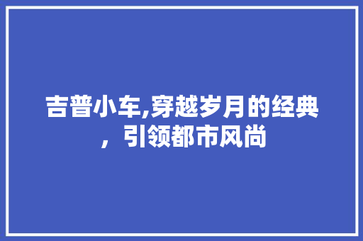 吉普小车,穿越岁月的经典，引领都市风尚
