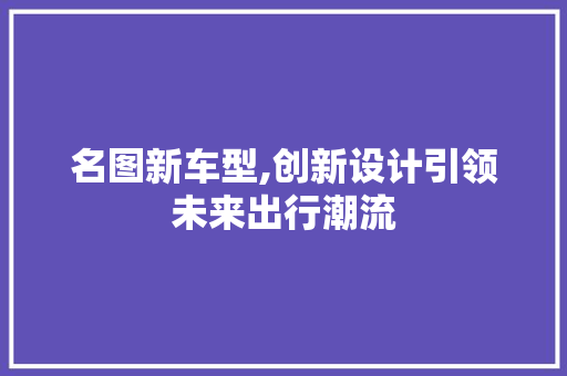 名图新车型,创新设计引领未来出行潮流