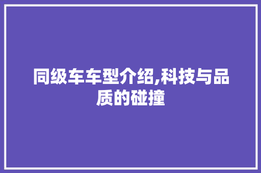 同级车车型介绍,科技与品质的碰撞
