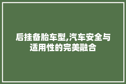 后挂备胎车型,汽车安全与适用性的完美融合