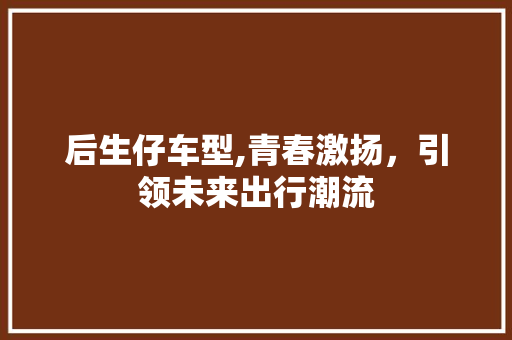 后生仔车型,青春激扬，引领未来出行潮流