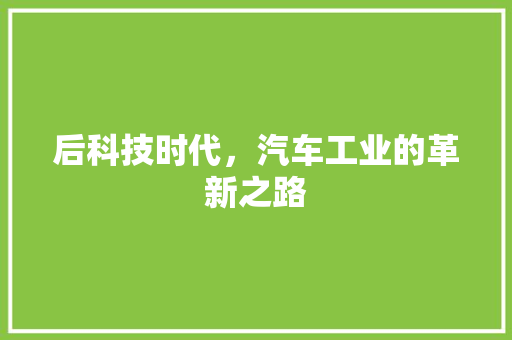 后科技时代，汽车工业的革新之路