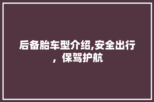 后备胎车型介绍,安全出行，保驾护航