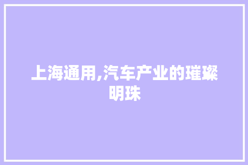 上海通用,汽车产业的璀璨明珠 新款车型